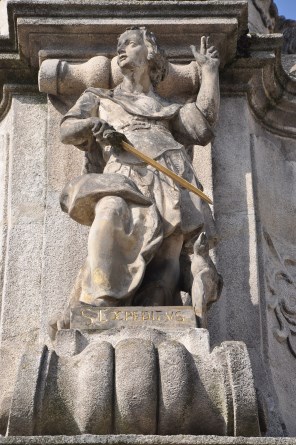 멜리테네의 성 엑스페디토_photo by Ben Skala Benfoto_on the Holy Trinity column in Jindrichuv Hradec_Czech.jpg